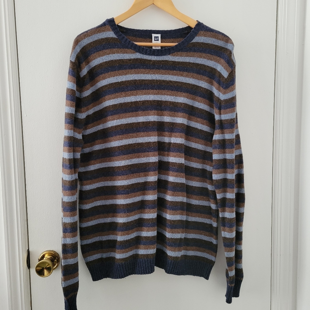 Gap Factory| Multicolored Stripe Cotton/Nylon Wool Crewneck Sweater 90s Grandpa